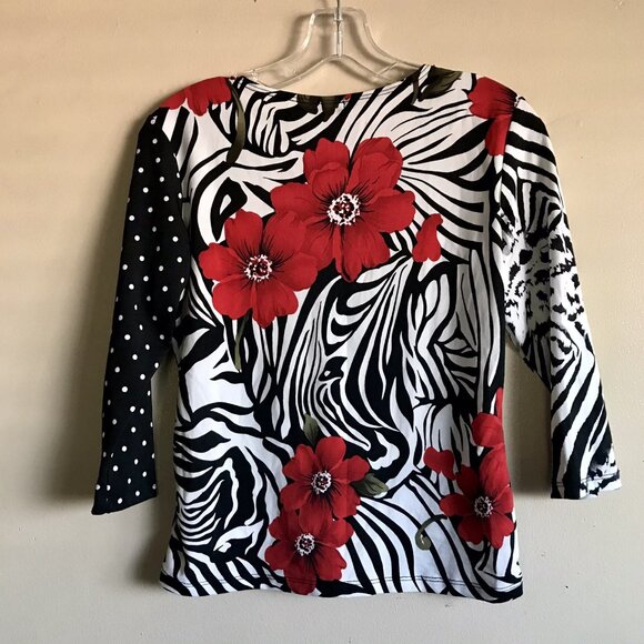 Vintage Caia Y2K 90s Floral Patchwork Polka Dot Woman’s Size Small‎ Retro - Picture 2 of 5